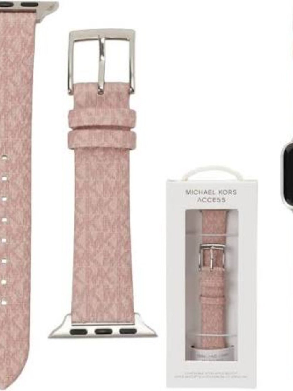 $85 NEW Michael Kors Logo Blush 38/40mm Band Strap Pink Apple Watch